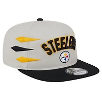 Men's New Era Stone/Black Pittsburgh Steelers Athletic Golfer Snapback Hat