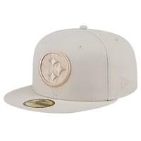 Men's New Era Stone Pittsburgh Steelers Color Pack 59FIFTY Fitted Hat