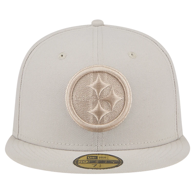 Men's New Era Stone Pittsburgh Steelers Color Pack 59FIFTY Fitted Hat