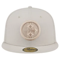 Men's New Era Stone Pittsburgh Steelers Color Pack 59FIFTY Fitted Hat