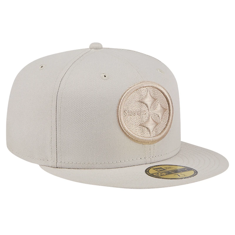 Men's New Era Stone Pittsburgh Steelers Color Pack 59FIFTY Fitted Hat