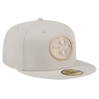 Men's New Era Stone Pittsburgh Steelers Color Pack 59FIFTY Fitted Hat
