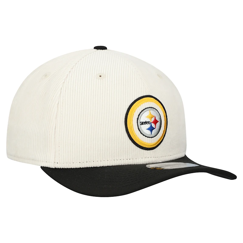 Men's New Era  Stone Pittsburgh Steelers  Loyal Corduroy 9SEVENTY Adjustable Hat