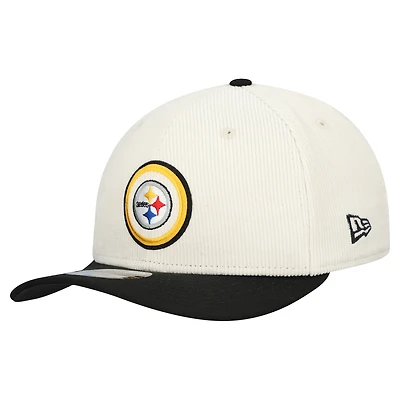 Men's New Era  Stone Pittsburgh Steelers  Loyal Corduroy 9SEVENTY Adjustable Hat