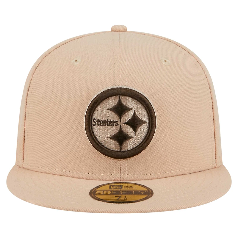 Casquette ajustée 59FIFTY pour homme New Era Tan Pittsburgh Steelers Candied Pecan