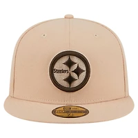 Casquette ajustée 59FIFTY pour homme New Era Tan Pittsburgh Steelers Candied Pecan