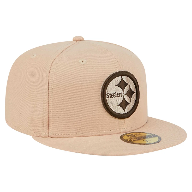 Casquette ajustée 59FIFTY pour homme New Era Tan Pittsburgh Steelers Candied Pecan