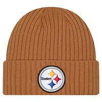 Men's New Era Tan Pittsburgh Steelers Color Pack Cuffed Knit Hat
