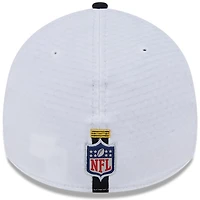 Men's New Era White/Black Pittsburgh Steelers 2024 NFL Training Camp 39THIRTY Flex Hat