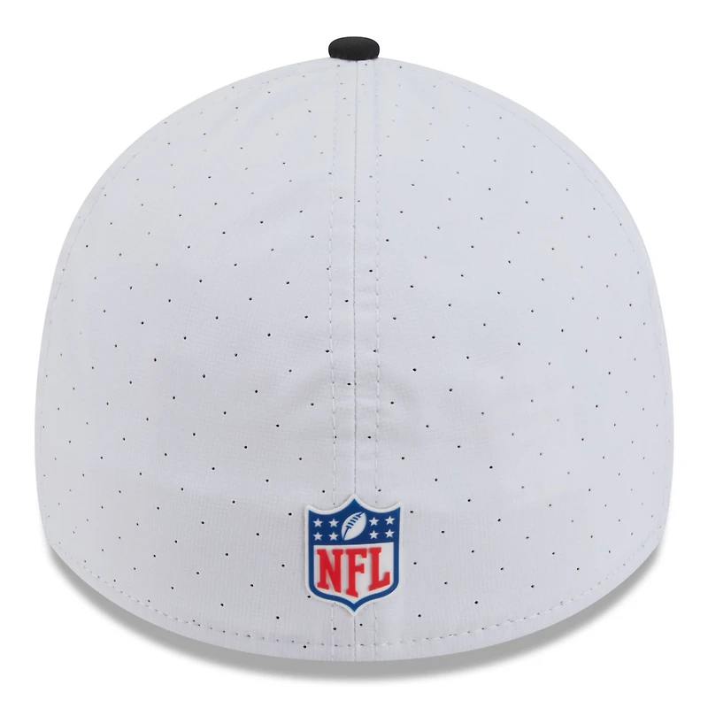Men's New Era White/Black Pittsburgh Steelers 2025 NFL Training Camp 39THIRTY Flex Hat