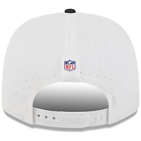Casquette ajustable 9SEVENTY New Era blanche/noire pour homme, camp d'entraînement NFL 2025 des Pittsburgh Steelers