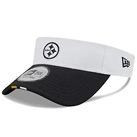 Men's New Era  White/Black Pittsburgh Steelers 2025 NFL Training Camp Adjustable Visor
