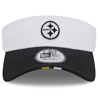 Men's New Era  White/Black Pittsburgh Steelers 2025 NFL Training Camp Adjustable Visor