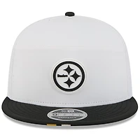 Men's New Era  White/Black Pittsburgh Steelers 2025 NFL Training Camp Split Panel 9FIFTY Snapback Hat