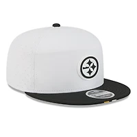 Men's New Era  White/Black Pittsburgh Steelers 2025 NFL Training Camp Split Panel 9FIFTY Snapback Hat