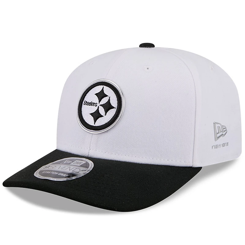 Men's New Era White/Black Pittsburgh Steelers 2026 NFL Draft 9SEVENTY Adjustable Hat