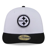 Men's New Era  White/Black Pittsburgh Steelers 2026 NFL Draft Pre-Curved 59FIFTY Fitted Hat