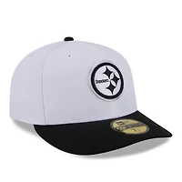 Men's New Era  White/Black Pittsburgh Steelers 2026 NFL Draft Pre-Curved 59FIFTY Fitted Hat