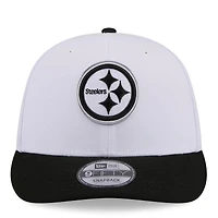 Men's New Era White/Black Pittsburgh Steelers 2026 NFL Draft Pre-Curved 9FIFTY Snapback Hat