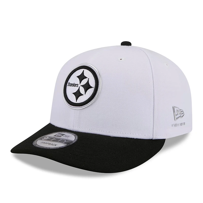 Casquette snapback New Era blanche et noire Pittsburgh Steelers, édition spéciale NFL Draft 2026
