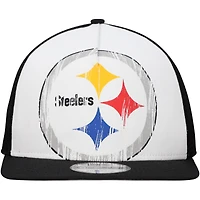 Casquette Snapback 9FIFTY A-Frame blanche/noire Pittsburgh Steelers New Era pour homme