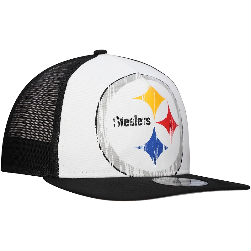 Casquette Snapback 9FIFTY A-Frame blanche/noire Pittsburgh Steelers New Era pour homme