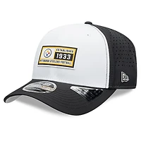 Men's New Era  White/Black Pittsburgh Steelers Established Patch 9SEVENTY Adjustable Hat