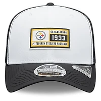 Men's New Era  White/Black Pittsburgh Steelers Established Patch 9SEVENTY Adjustable Hat
