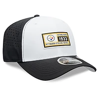 Men's New Era  White/Black Pittsburgh Steelers Established Patch 9SEVENTY Adjustable Hat
