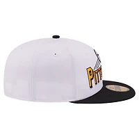 Casquette ajustée New Era 59FIFTY Pittsburgh Steelers Retro Swoop blanche et noire pour homme
