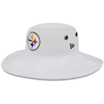 Chapeau bob panama New Era Pittsburgh Steelers 2023 NFL Training Camp pour homme, blanc
