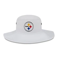 Men's New Era White Pittsburgh Steelers 2023 NFL Training Camp Panama Bucket Hat