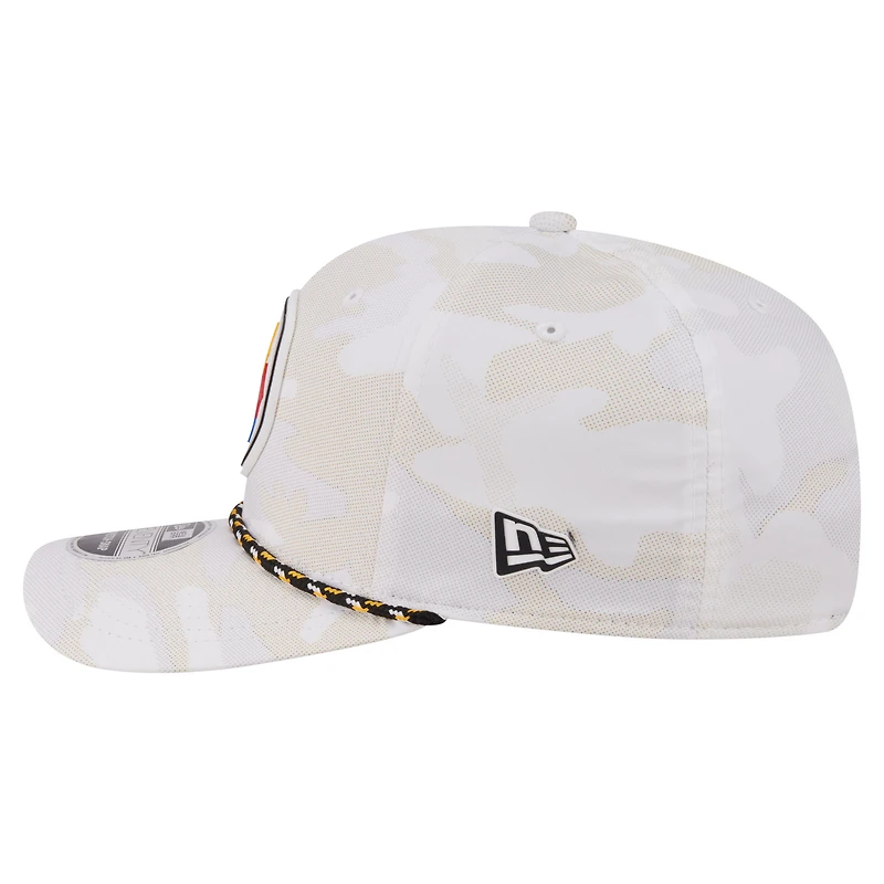 Men's New Era  White Pittsburgh Steelers Camo Rope 9SEVENTY Adjustable Hat