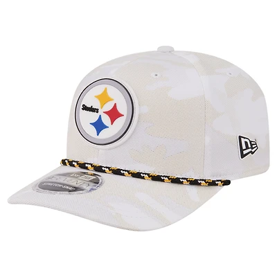 Casquette ajustable New Era blanche Pittsburgh Steelers Camo Rope 9SEVENTY pour homme