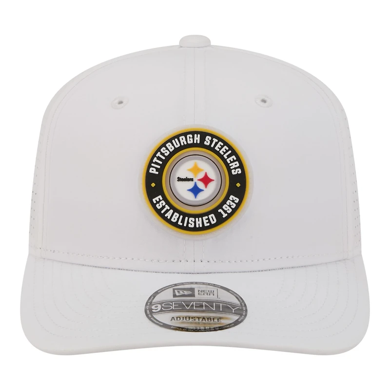 Men's New Era White Pittsburgh Steelers COOLERA 9SEVENTY Adjustable Hat