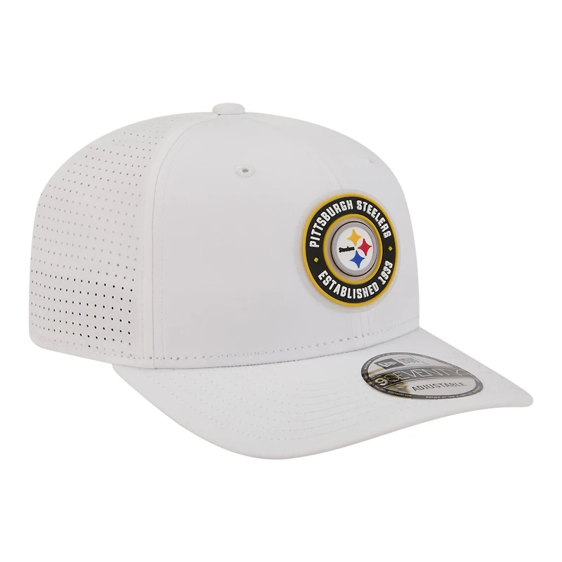 Casquette ajustable New Era blanche Pittsburgh Steelers COOLERA 9SEVENTY pour homme