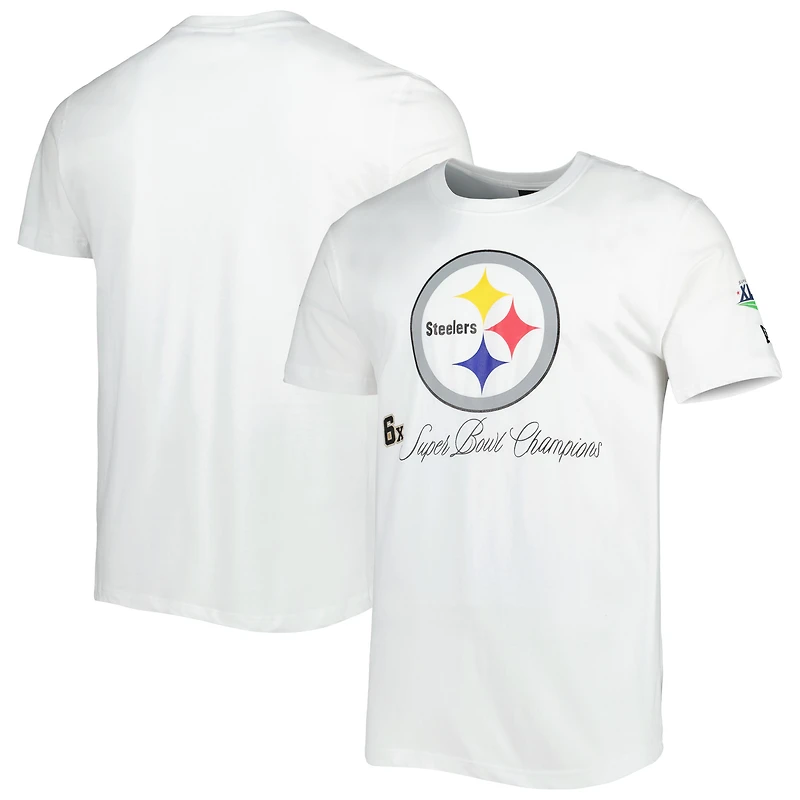 T-shirt New Era Pittsburgh Steelers Historic Champs blanc pour homme