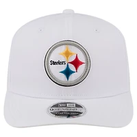 Men's New Era White Pittsburgh Steelers Name Plate 9SEVENTY Adjustable Hat