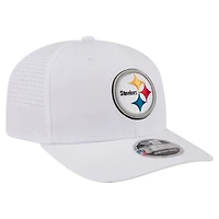 Men's New Era White Pittsburgh Steelers Name Plate 9SEVENTY Adjustable Hat