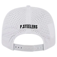 Men's New Era White Pittsburgh Steelers Name Plate 9SEVENTY Adjustable Hat