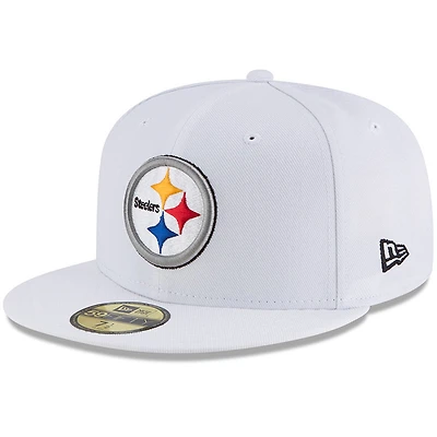 Casquette ajustée 59FIFTY Pittsburgh Steelers Omaha New Era pour homme, blanche