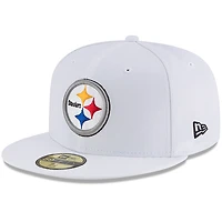 Casquette ajustée 59FIFTY Pittsburgh Steelers Omaha New Era pour homme, blanche