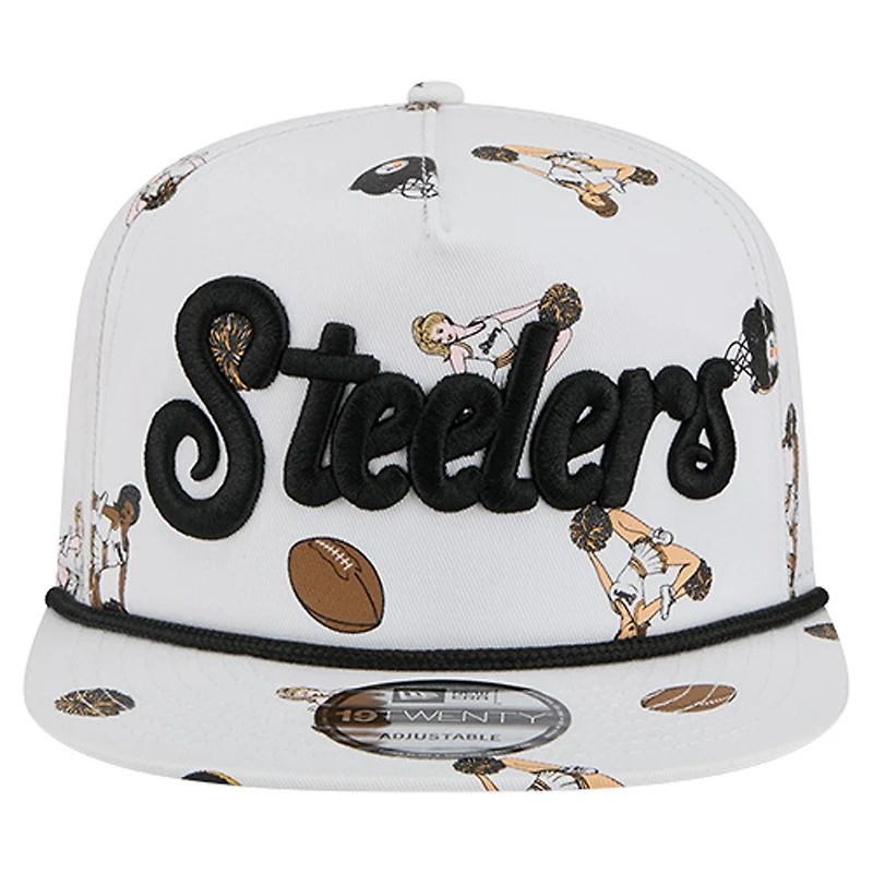 Men's New Era  White Pittsburgh Steelers Team Cheer 19TWENTY Snapback Hat