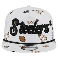 Men's New Era  White Pittsburgh Steelers Team Cheer 19TWENTY Snapback Hat