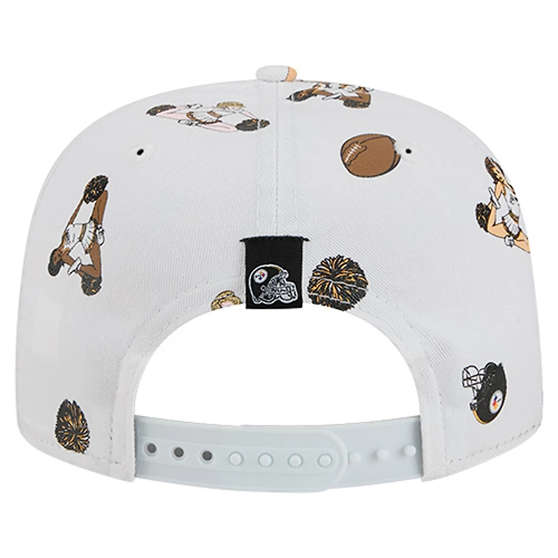 Men's New Era  White Pittsburgh Steelers Team Cheer 19TWENTY Snapback Hat