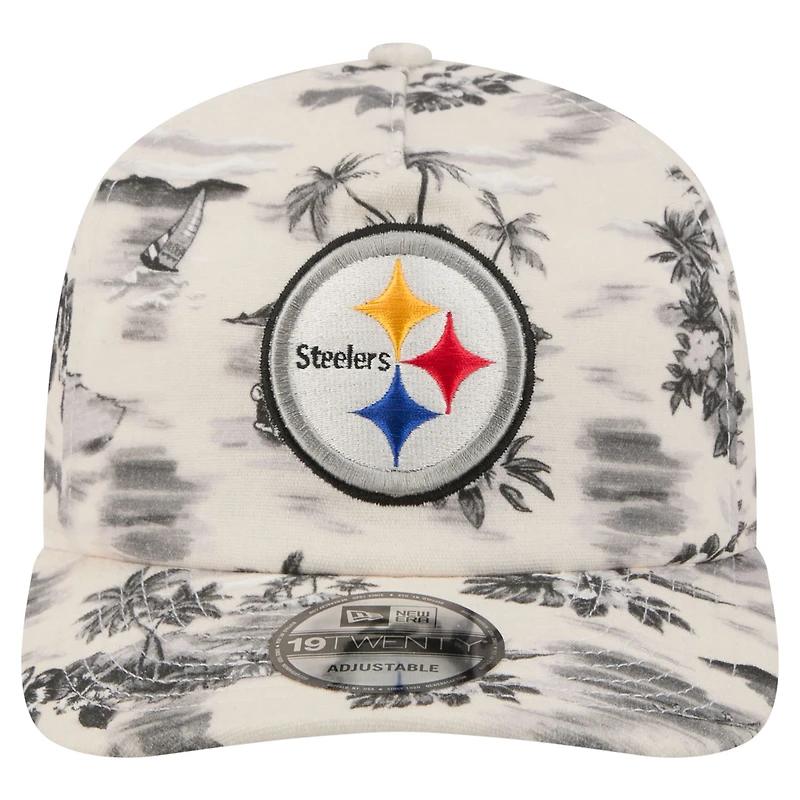Men's New Era White Pittsburgh Steelers Tropics 19TWENTY Adjustable Hat