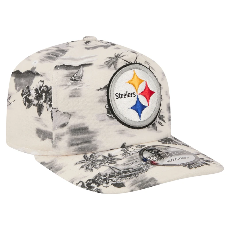 Men's New Era White Pittsburgh Steelers Tropics 19TWENTY Adjustable Hat