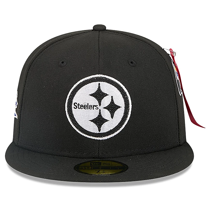 Men's New Era x Alpha Industries Black Pittsburgh Steelers 59FIFTY Fitted Hat