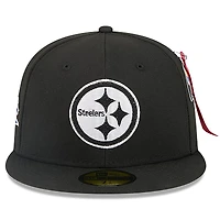 Men's New Era x Alpha Industries  Black Pittsburgh Steelers 59FIFTY Fitted Hat