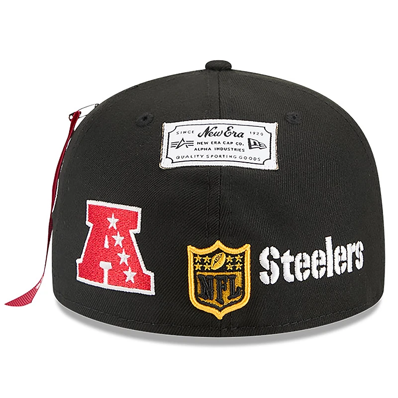 Men's New Era x Alpha Industries Black Pittsburgh Steelers 59FIFTY Fitted Hat